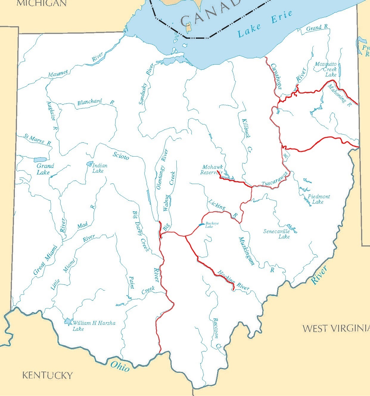 Ohio and Erie Canal system Ohio and Erie Canal system map