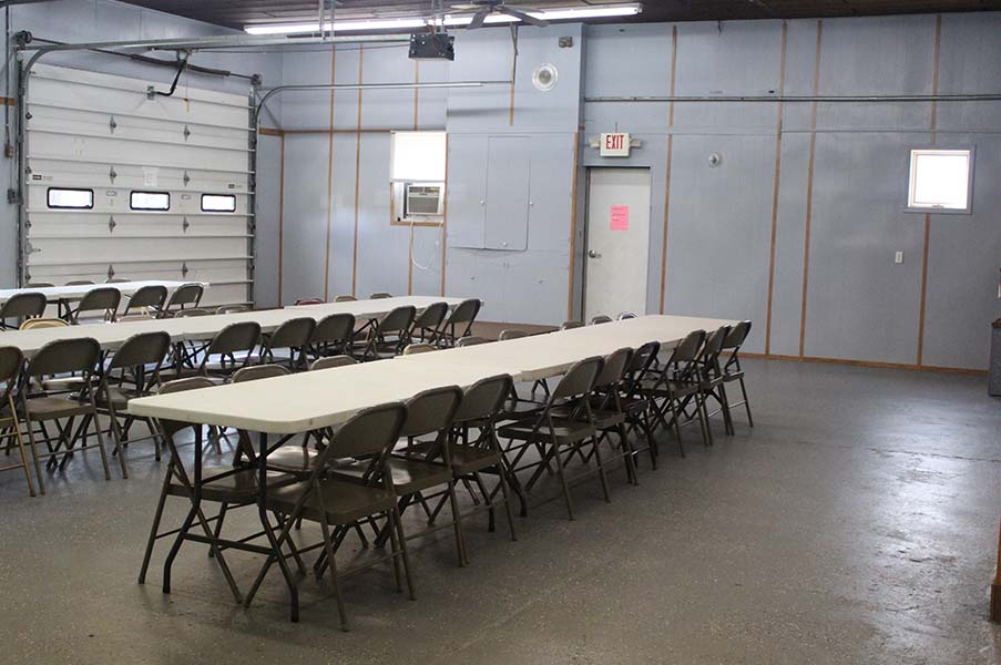 Carroll Civic Center side wall, enclosed seating